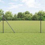 Torana - cl�ture avec poteaux gris 1. 2 x 10 m acier recouvert de pvc