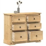 Commode corona 110x43x91 cm bois massif de pin