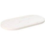 Dessus de table blanc 70x35x2, 5 cm bois de pin massif ovale Dessus de table blanc 70x35x2, 5 cm bois de pin massif ovale