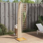 Torana - douche d'extrieur beige 55x60x224cm rsine tresse bois acacia