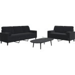 Torana - ensemble de canapés 2pcs et coussins et traversins noir velours Torana - ensemble de canapés 2pcs et coussins et traversins noir velours
