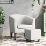 Torana - fauteuil avec repose - pied blanc similicuir