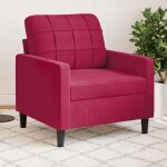 Torana - fauteuil rouge bordeaux 60 cm velours