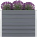Jardinire 100x100x77 cm acier galvanis gris