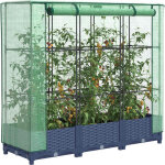 Torana - jardini�re sur�lev�e avec housse aspect rotin 120x40x123 cm