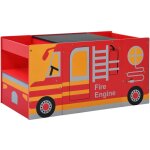 Torana - jeu de table et chaises d'enfants 3 pcs camion de pompiers bois