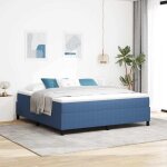 Torana - lit  ressorts bleu 180 x 200 cm tissu en velours ctel