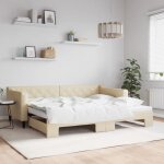 Torana - lit de jour avec gigogne sans matelas crème 90x200 cm Torana - lit de jour avec gigogne sans matelas crème 90x200 cm