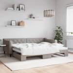 Torana - lit de jour avec gigogne sans matelas taupe 90x200 cm