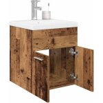 Meuble lavabo avec bassin et robinet intgrs vieux bois