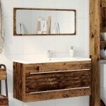 Torana - meuble pour vier avec tiroir bois ancien 100 x 38. 5 x 48 cm