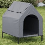 Torana - niche pour chien gris clair tissu oxford et acier