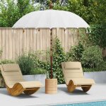 Torana - parasol balinais cr�me (210 - 220) x 260 cm coton et bois massif