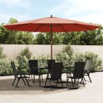 Parasol de avec m�t en bois terre cuite 400x273 cm