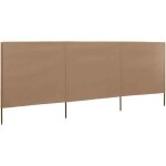 Torana - paravent 3 panneaux tissu 400 x 120 cm taupe Torana - paravent 3 panneaux tissu 400 x 120 cm taupe
