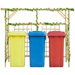 Torana - pergola de pour poubelles triples bois de pin imprgn