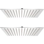 Torana - pomme de douche plongeante 2 pcs acier inoxydable 25x25 cm
