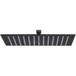 Pomme de douche pluie acier inoxydable 25x25 cm carre noir