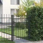 Torana - porte de clôture gris 100 x 120 cm acier revêtu de poudre Torana - porte de clôture gris 100 x 120 cm acier revêtu de poudre