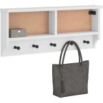 Torana - porte - manteau mural sandnes blanc 87x12x35 cm bois massif pin