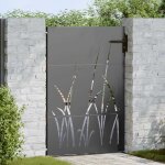 Torana - porte de , portail de 85x150 cm design en acier corten herbe
