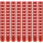 Torana - pots � confiture avec couvercle rouge 96 pcs verre 230 ml