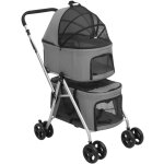Torana - poussette pour chien pliante à 2 niveaux gris 83x48x97 cm Torana - poussette pour chien pliante à 2 niveaux gris 83x48x97 cm