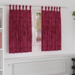 Torana - rideau avec des rideaux 2 pcs bordeaux 140 x 140 cm velours