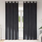 Torana - rideaux avec des rideaux 2 pcs gris fonc� 140 x 245 cm velours