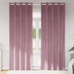 Torana - rideaux avec des rideaux 2 pcs rose fonc� 140 x 245 cm velours