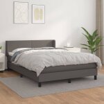 Torana - sommier � lattes de lit avec matelas gris 140x190 cm similicuir
