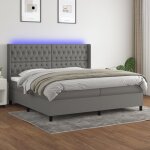 Torana - sommier � lattes de lit matelas led gris fonc� 200x200 cm tissu