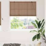 Torana - store de fentre avec des rideaux marron 140 x 220 cm bambou