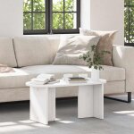 Torana - table basse blanc 80 x 39, 5 x 35 cm bois de pin massif