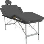 Torana - table de massage 4 zones cadre en aluminium anthracite 186x68cm