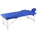Torana - table de massage pliable bleu 2 zones avec cadre en aluminium