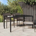 Torana - table de pour repas noir 150 x 90 x 75 cm poly rotin