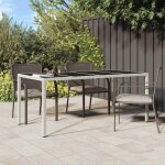Torana - table de pour repas blanc 190 x 90 x 75 cm poly rotin