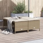Torana - tabourets de avec coussins lot de 4 beige rsine tresse
