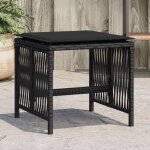 Torana - tabourets de et coussins lot de 4 noir 41x41x36 cm rotin