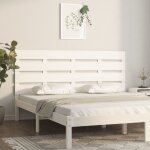 T�te de lit blanc 140x3x80 cm bois massif de pin