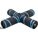 Torana - tunnel pour chats � 4 voies noir et bleu 132 cm polyester