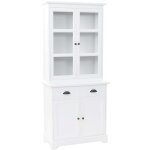 Vaisselier avec 4 portes mdf et bois de pin 80x40x180 cm
