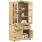 Torana - vitrine en verre corona 100x48, 5x179 cm bois massif de pin