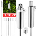 Torche de jardin set de 6 / 12, torche à l'huile flambeau acier inxydable - 115 cm set de 12 Torche de jardin set de 6 / 12, torche à l'huile flambeau acier inxydable - 115 cm set de 12