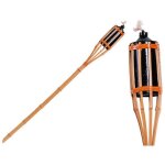 Torche de sol en bambou brixo 100 cm ? flamme de jardin