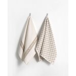 Torchons de cuisine beiges �l�gants 2 pi�ces.