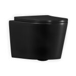 Tornado rimless wc suspendu 53, 5 cm sans bride avec abattant softclose, effet tornado flush, noir mat ...