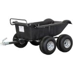 Torros - remorque double essieux 550kg benne en plastique pe basculante 1600x826x475 mm ahr550p4