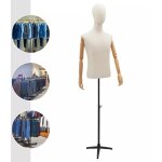 Torse de mannequin homme amovible de 53  76 pouces, corps rglable avec trpied en mtal pour vitrine, ...